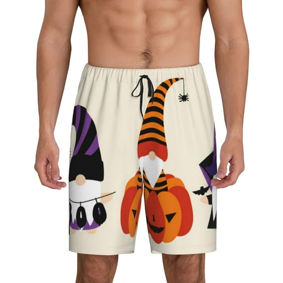 Kdxio Halloween Gnomes1 Print Mens Sleep Shorts Bottoms Soft Comfy Pajama Wear Pants with Drawstring Pockets