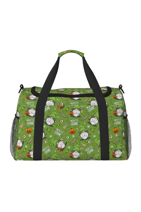 Halloween Monster Gnome Travel Duffel Bag Gym Bag Weekender Travel Bag Gym Bag for Women &Men Airplane Travel Essentials for Flying