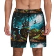 thumbnail image 1 of Kdxio Halloween Night 1 Print Men'S Swim Trunks With Compression Liner 7 Inch Inseam Quick Dry Swim Shorts, 1 of 7
