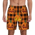 thumbnail image 1 of Kdxio Halloween Print Men'S Swim Trunks With Compression Liner 7 Inch Inseam Quick Dry Swim Shorts, 1 of 7