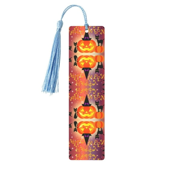 Kdxio Halloween Print Metal Tassel Bookmarks,Perfect Gift for Art Lovers and Bookworms Metal Bookmarks for Women