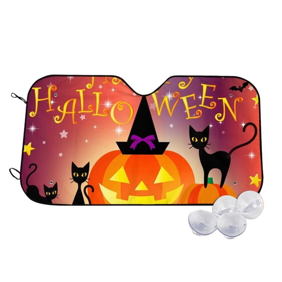 Kdxio Halloween Print Windshield Sun Shade,UV Rays and Sun Heat Protection,Sunshade for Car Windshield,Car Shade Front Windshield - Small