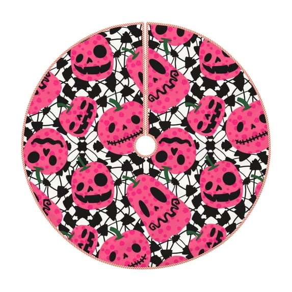 Kdxio Halloween Pumpkins Print Christmas Tree Skirt Christmas Xmas Tree Skirts Mat for New Year Holiday Christmas Party Decorations-36"