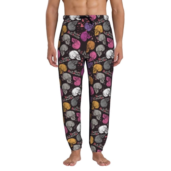 Kdxio Halloween Skeleton Pattern Joggers,Sweatpants for Men with Pockets-Large