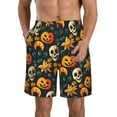 thumbnail image 1 of Kdxio Halloween Skull Pattern Mens Casual Shorts - Drawstring Summer Beach Sports Shorts for Men, 1 of 9