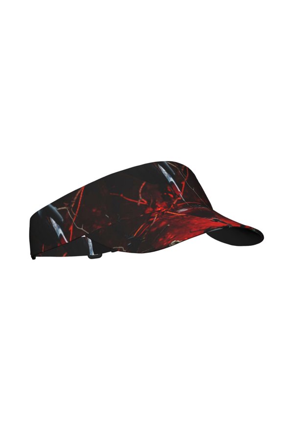 Halloween Vampire Party Print Sun Visor Hat Golf Visor Adjustable Velcro Outdoor Sports Cap for Men Women