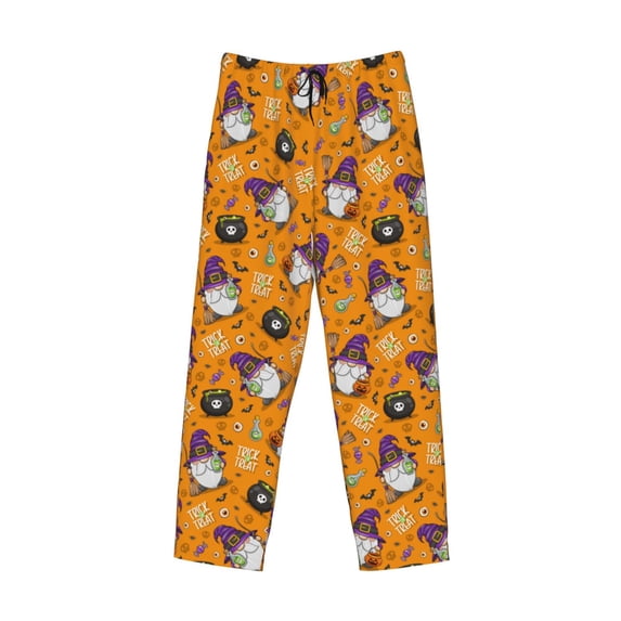 Kdxio Halloween Witches Gnome Print Men's Sleep Pajama Pant Lounge Pants with Pockets