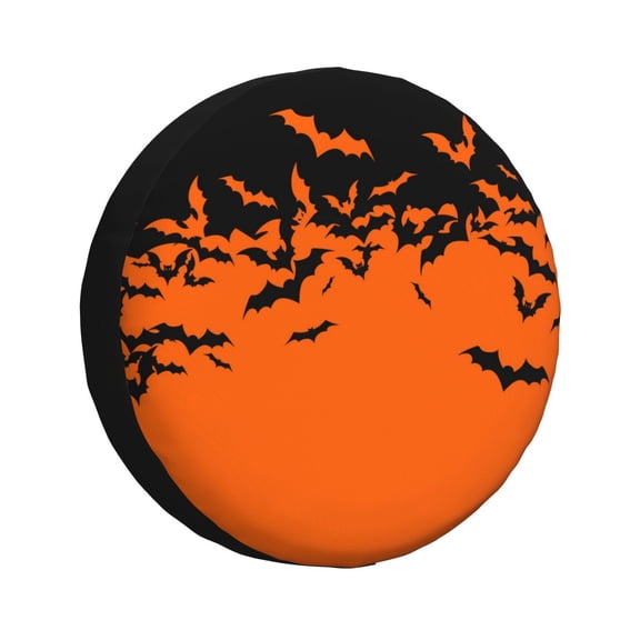 Kdxio Halloween With Black Bats for Tire Cover Wheel Protectors Tyre Covers Weatherproof Wheel Covers Universal Fit for Trailer Rv SUV Truck Camper Travel Trailers 16 inch