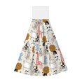 thumbnail image 1 of Kdxio Hand Drawn Animals Hand Towel with Loop Hanging Towel Absorbent Tie Towels for Kitchen Tea Bar Bathroom Decor, 1 of 7