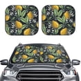 thumbnail image 1 of Kdxio Hand Drawn Citrus Fruits Elegant Lemons Print 2-Piece Sun Shade Front Windshield - Foldable Car Front Window Sunshades For Most Sedans Suv Truck, 1 of 6