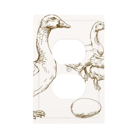 Kdxio Hand Drawn Goose Decorator Light Switch or Receptacle Outlet Wall Plate Decorator Wall Plate Child Safe Outlet Cover-Style S