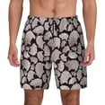 thumbnail image 1 of Kdxio Hand Drawn Pig Print Men's Swim Trunks with Compression Liner 7 Inch Inseam Quick Dry Swim Shorts, 1 of 5