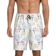 thumbnail image 1 of Kdxio Hand Drawn Rabbit Print Mens Sleep Shorts Bottoms Soft Comfy Pajama Wear Pants with Drawstring Pockets, 1 of 7