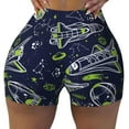 thumbnail image 1 of Kdxio Hand Drawn Rockets Print Workout Shorts for Women Seamless Soft Smooth Gym Yoga Scrunch Active Shorts, 1 of 9