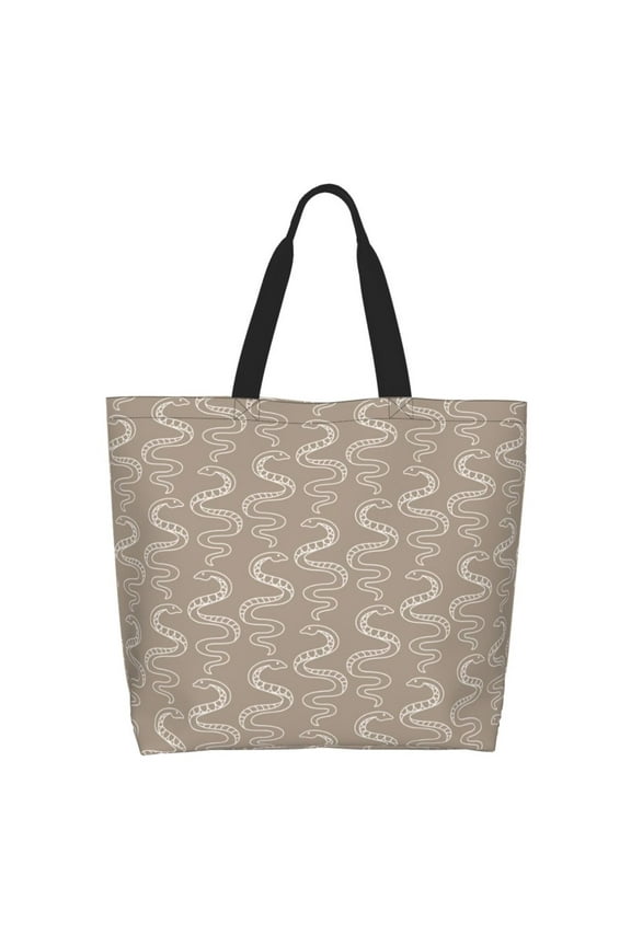 Hand Drawn Snake Casual Tote Bags Women Big Capacity Shoulder Bag for Women Travel Shoulder Bags Handbags