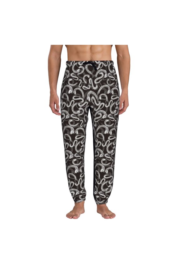Hand Drawn Snake Pattern Joggers,Sweatpants for Men with Pockets-Medium