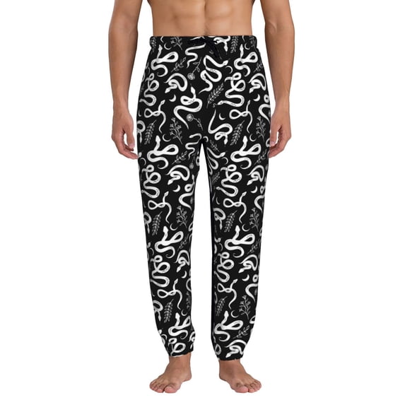 Kdxio Hand Drawn Snake Pattern Joggers,Sweatpants for Men with Pockets-Medium