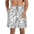 thumbnail image 1 of Kdxio Hand Drawn Snake Pattern Mens Casual Shorts - Drawstring Summer Beach Sports Shorts for Men, 1 of 9