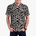 thumbnail image 1 of Kdxio Hand Drawn Snake Print Men's Short Sleeve Polo Shirt,Midweight Men's Shirt, 1 of 6