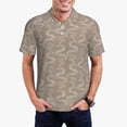 thumbnail image 1 of Kdxio Hand Drawn Snake Print Men's Short Sleeve Polo Shirt,Midweight Men's Shirt, 1 of 6