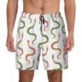 thumbnail image 1 of Kdxio Hand Drawn Snake Print Men's Swim Trunks with Compression Liner 7 Inch Inseam Quick Dry Swim Shorts, 1 of 7