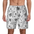 thumbnail image 1 of Kdxio Hand Drawn Snake Print Men's Swim Trunks with Compression Liner 7 Inch Inseam Quick Dry Swim Shorts, 1 of 7