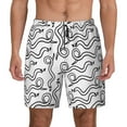 thumbnail image 1 of Kdxio Hand Drawn Snake Print Men's Swim Trunks with Compression Liner 7 Inch Inseam Quick Dry Swim Shorts, 1 of 7