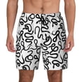 thumbnail image 1 of Kdxio Hand Drawn Snake Print Men's Swim Trunks with Compression Liner 7 Inch Inseam Quick Dry Swim Shorts, 1 of 7