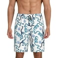 thumbnail image 1 of Kdxio Hand Drawn Snake Print Mens Sleep Shorts Bottoms Soft Comfy Pajama Wear Pants with Drawstring Pockets, 1 of 7