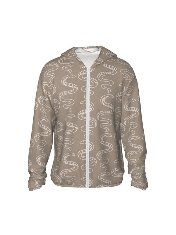 Hand Drawn Snake Print Women Men Sun Protection UPF 50+ Jackets Zip Up Long Sleeve Hoodie Hiking Lightweight with Pockets