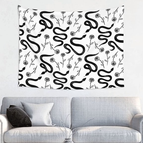 Kdxio Hand Drawn Snake Wall Hanging Tapestries Banner For Bedroom College Dorm Home Living Room Party Decor 29X37 In