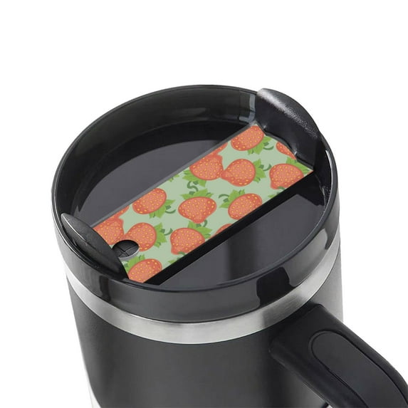 Kdxio Hand Drawn Strawberry Name Plate Compatible Stanley Cups Name Tag Acrylic Nameplate Tumbler Lid Topper for Cup Accessories