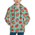 thumbnail image 1 of Kdxio Hand Drawn Strawberry Pattern Boys Athletic Unisex Boys Girls Hoodie with Pocket Sweatshirts-Medium, 1 of 6