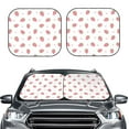 thumbnail image 1 of Kdxio Hand Drawn Strawberry Print 2-Piece Sun Shade Front Windshield - Foldable Car Front Window Sunshades for Most Sedans SUV Truck, 1 of 6