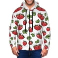 thumbnail image 1 of Kdxio Hand Drawn Strawberry Print Men Hoodies Casual Hoodies for Men with Zip Pockets Full Zip Long Sleeve Sweatshirt Sports Hooded Jacket-3X-Large, 1 of 5
