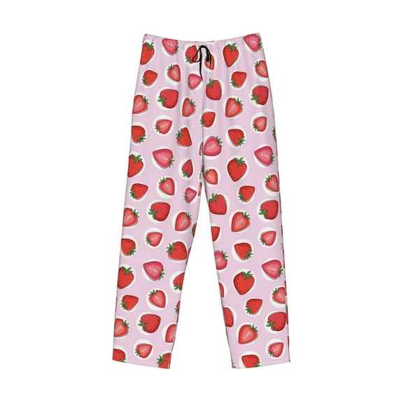 Kdxio Hand Drawn Strawberry Print Men's Sleep Pajama Pant Lounge Pants with Pockets
