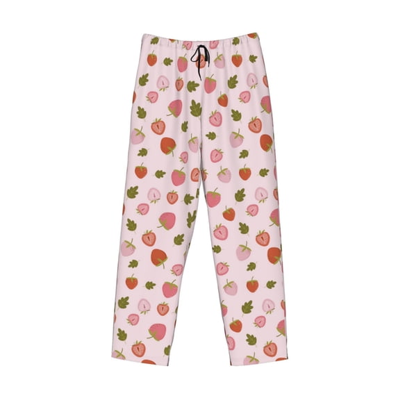 Kdxio Hand Drawn Strawberry Print Men's Sleep Pajama Pant Lounge Pants with Pockets