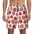 thumbnail image 1 of Kdxio Hand Drawn Strawberry Print Men's Swim Trunks with Compression Liner 7 Inch Inseam Quick Dry Swim Shorts, 1 of 7