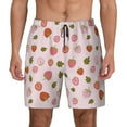 thumbnail image 1 of Kdxio Hand Drawn Strawberry Print Men's Swim Trunks with Compression Liner 7 Inch Inseam Quick Dry Swim Shorts, 1 of 7