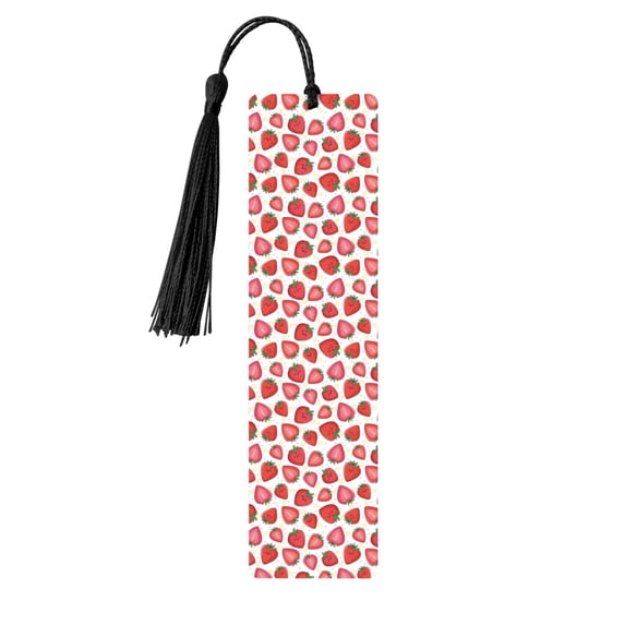 Kdxio Hand Drawn Strawberry Print Metal Tassel Bookmarks,Perfect Gift for Art Lovers and Bookworms Metal Bookmarks for Women