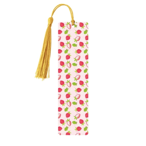 Kdxio Hand Drawn Strawberry Print Metal Tassel Bookmarks,Perfect Gift for Art Lovers and Bookworms Metal Bookmarks for Women