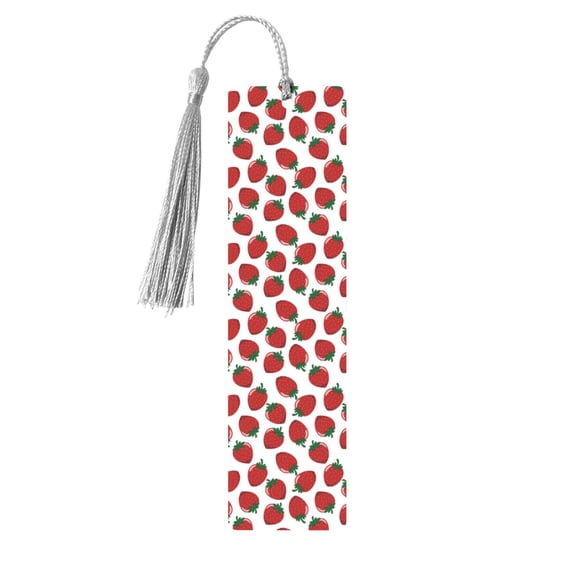 Kdxio Hand Drawn Strawberry Print Metal Tassel Bookmarks,Perfect Gift for Art Lovers and Bookworms Metal Bookmarks for Women