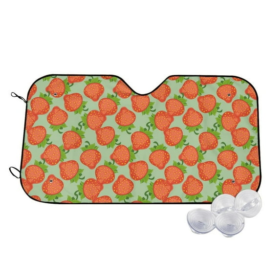 Kdxio Hand Drawn Strawberry Print Windshield Sun Shade,UV Rays and Sun Heat Protection,Sunshade for Car Windshield,Car Shade Front Windshield - Small