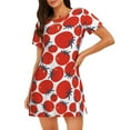 thumbnail image 1 of Kdxio Hand Drawn Tomatoes Pattern Womens Short Sleeve Sleepshirt Scoopneck Cute Nightdress Ruffle Comfy Nightgown, 1 of 6