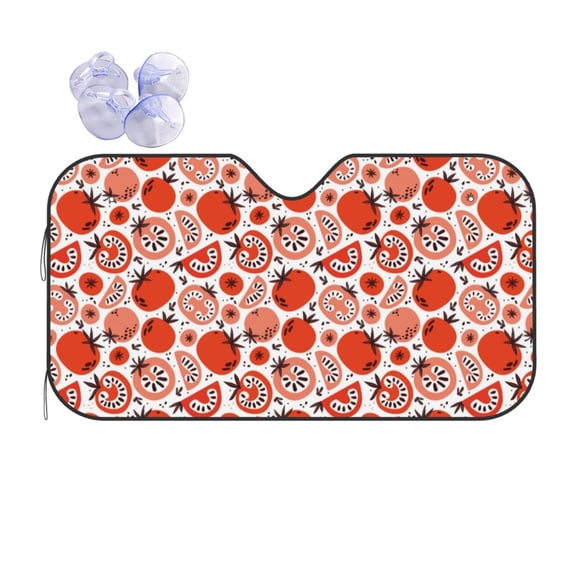 Kdxio Hand Drawn Tomatoes Print Front Windshield Sun Shade,Folding Auto Sunshade for Car Truck SUV-Medium