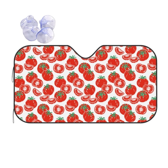 Kdxio Hand Drawn Tomatoes Print Front Windshield Sun Shade,Folding Auto Sunshade for Car Truck SUV-Small