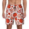 thumbnail image 1 of Kdxio Hand Drawn Tomatoes Print Men's Swim Trunks with Compression Liner 7 Inch Inseam Quick Dry Swim Shorts, 1 of 7
