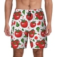 thumbnail image 1 of Kdxio Hand Drawn Tomatoes Print Men's Swim Trunks with Compression Liner 7 Inch Inseam Quick Dry Swim Shorts, 1 of 7