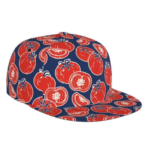 Kdxio Hand Drawn Tomatoes Print Snapback Hat for Men Women,Adjustable Baseball Cap