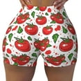 thumbnail image 1 of Kdxio Hand Drawn Tomatoes Print Workout Shorts for Women Seamless Soft Smooth Gym Yoga Scrunch Active Shorts, 1 of 9
